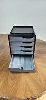 Schubladenbox Kunststoff schwarz grau mit 5 Fächern
