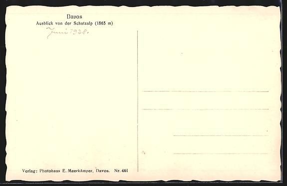 Cartoline postali: AK Davos, Ausblick von der Schatzalp – Usato da Berlin venduto da bartko-reher 1