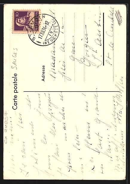 Cartoline postali: La Béroche, Les Châtelets sous Sauges – Usato da Berlin venduto da bartko-reher 1