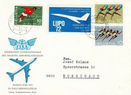 Brief von der Luftpostausstellung LUPO 72
