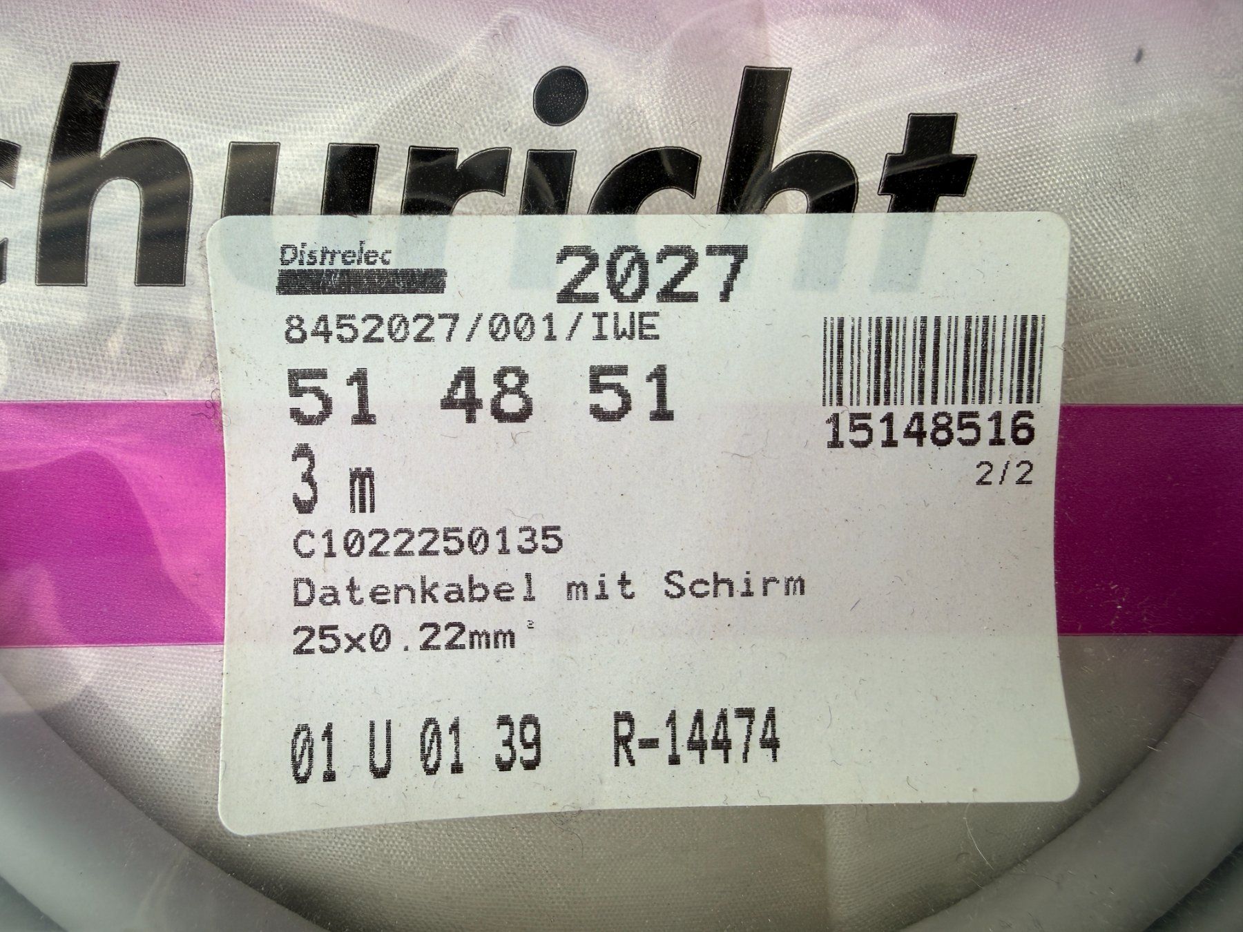Kabel: Datenkabel mit Schirm 25x0.22mm 3Mt - NEU – Neu und originalverpackt aus Vacallo von cri_229f 1