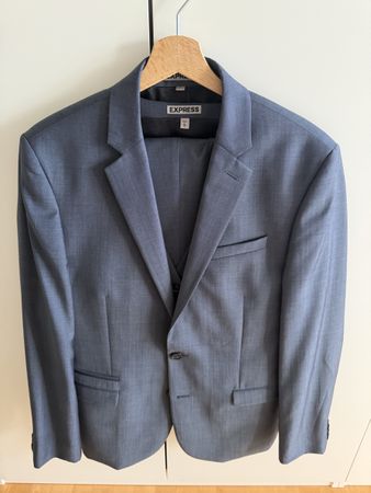 Anzug Express 3-teilig blau/grau Grösse M sehr guter Zustand