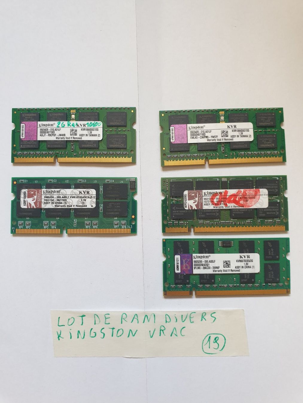 Memoria / RAM: Lot de ram Kingston Vrac divers – Usato da Moudon venduto da Amaroli7