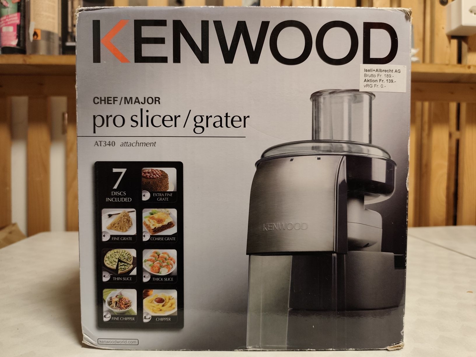 Kenwood Chef/Major Pro Slicer/Grater AT340 - 7 Discs! (Neu und ...