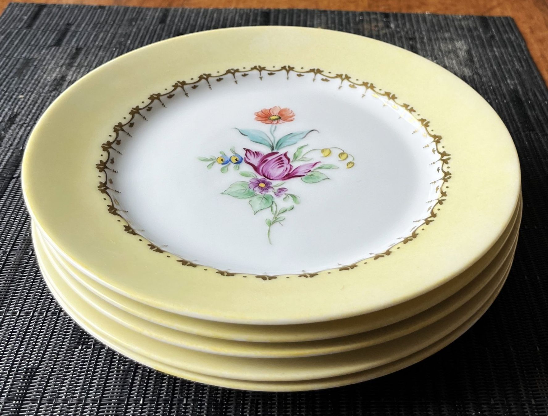 Rosenthal Piatti: Rosenthal Germany Porzellan, 5 Dessertteller Dekor Blumen – Nuovo (secondo la descrizione) da Arlesheim venduto da Pyramide88