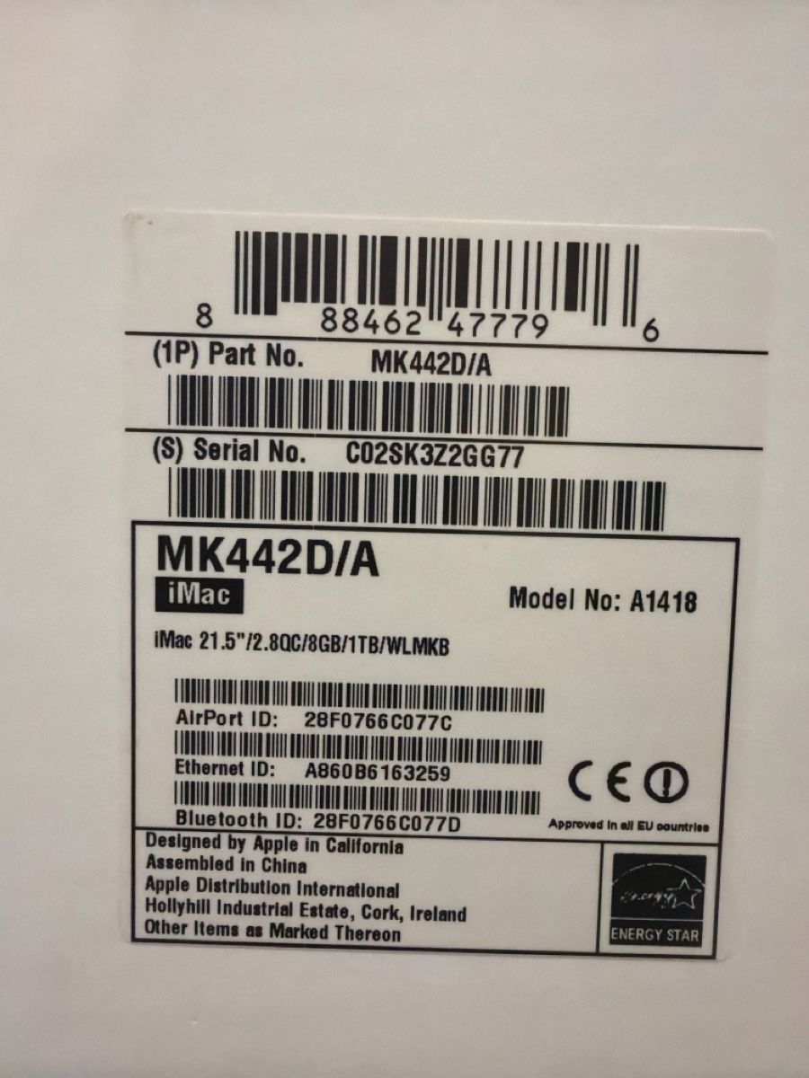 Apple PCs: iMac late 2015 - modèle A1418 – Gebraucht aus Genève von ale_ng8v 8