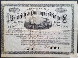 Aktie: Dunleith & Dubuque Bridge Company 1874