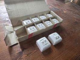 10x neue Old School AP Lichtschalter Feller 6x6x4cm ab 1.-
