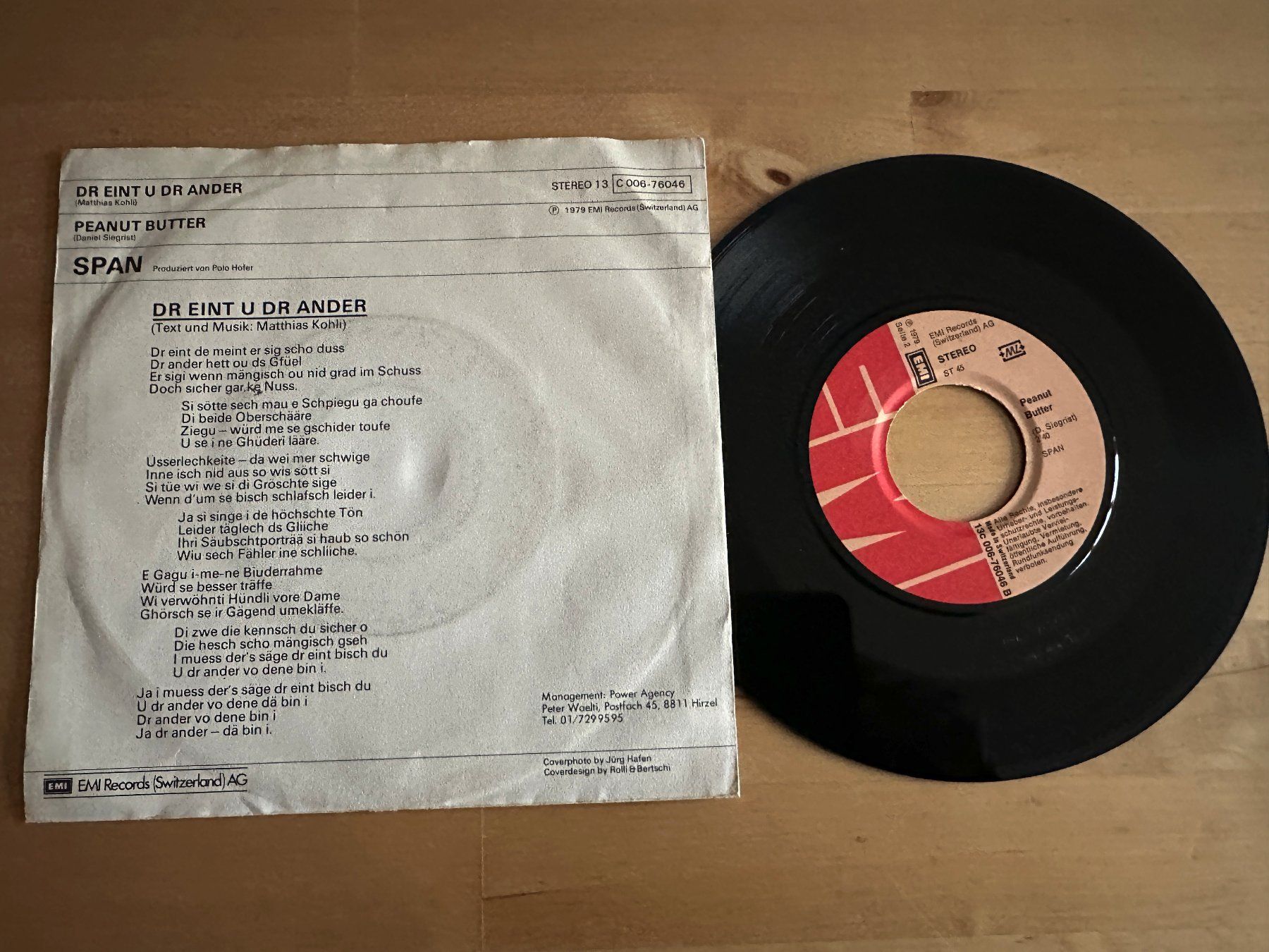 Schallplatten: SPAN rare Dr eint u dr ander Single Kult Berner Rock SWISS – Gebraucht aus Basel von Partridge 1