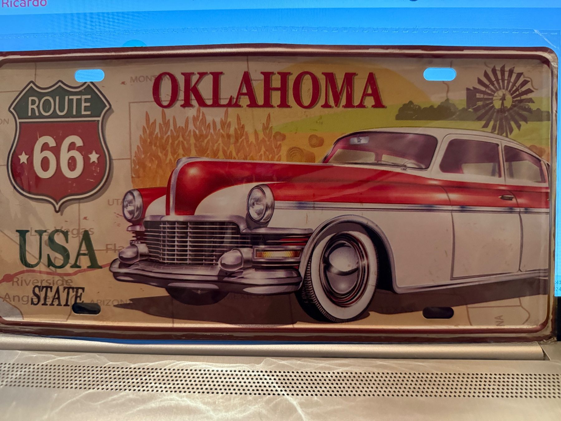 Schilder: Blechschild Route 66 Oklahoma 30x15 cm NEU – Neu und originalverpackt aus Messen von Versber
