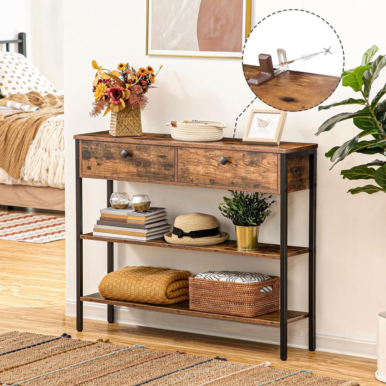 Tavoli: Konsolentisch schmal mit 2 Schubladen, schmaler Flurtisch – Nuovo e nell'imballaggio originale da Affoltern am Albis venduto da scrapbooking 6