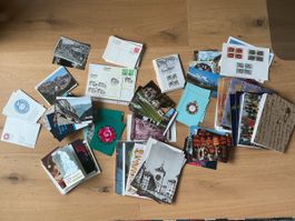 Grosse Sammlung Ansichtskarten Briefmarken gemischt