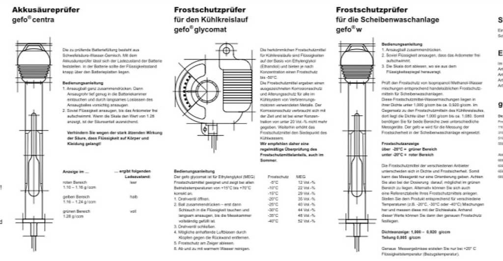 Misurare: Frostschutz, Batterie Prüfset – Usato da Arisdorf venduto da Fambo 2