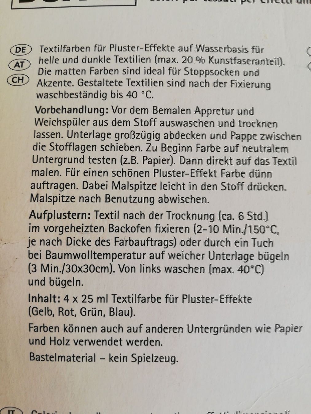 Peintures: 3D Textilfarbe blau, rot, gelb – D'occasion à Büttikon AG par Amineah 2