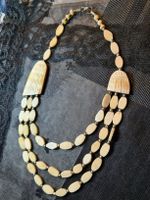 Vintage Tribal Knochen Halskette mit Verzierung 50 cm