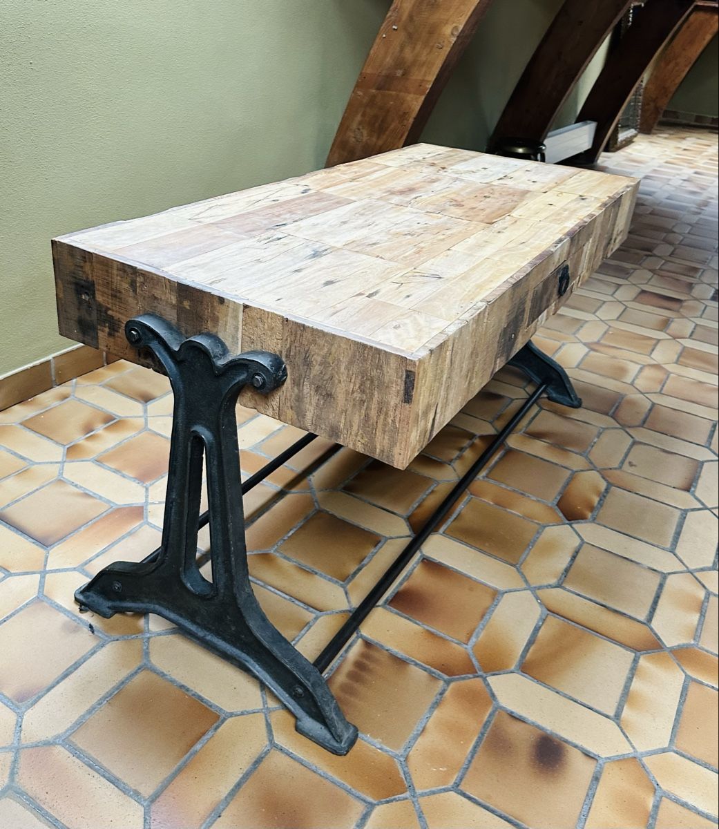 Tavoli: Unique Industrial Style Wooden  Table with Drawer – Usato da Vevey venduto da ledidream 6