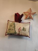 2er Set Winterdeko Kissen und Stern