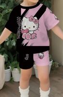 Trendiges Kurzarm-Outfit-Mädchen-süsse Katze- bequem- 86-98