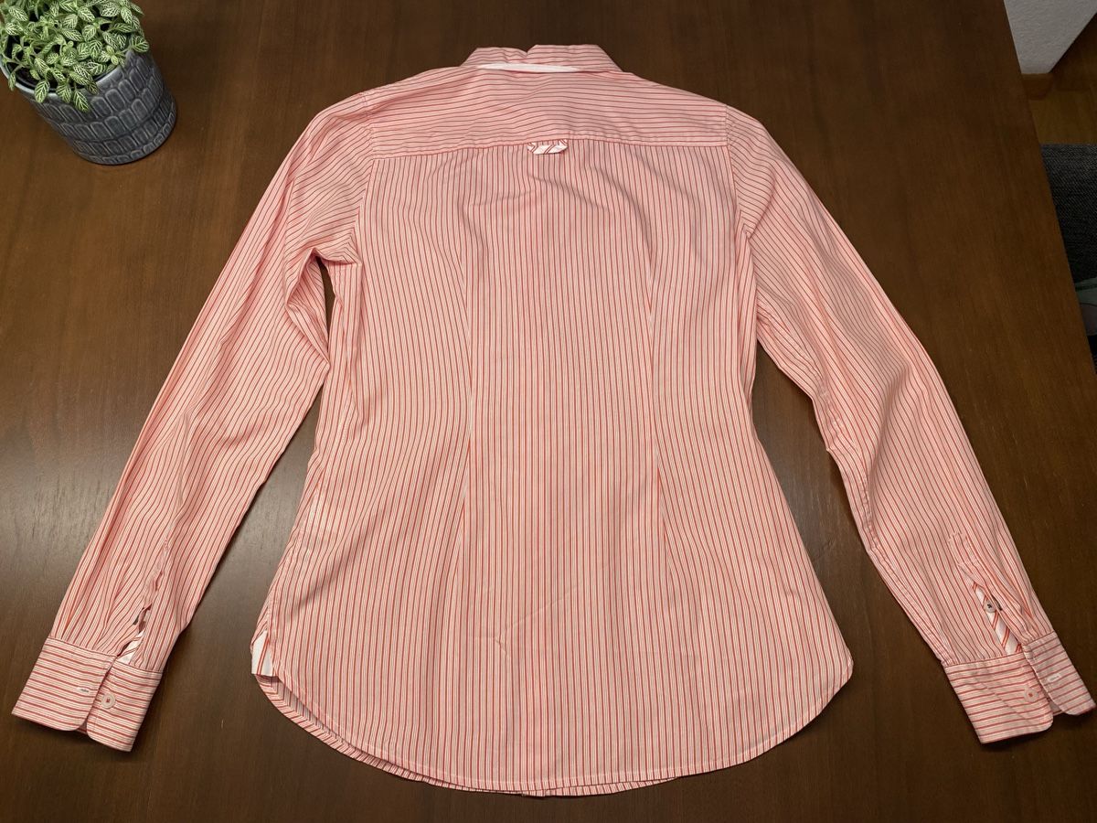 Tommy Hilfiger Camicette: Tommy Hilfiger Bluse, gestreift weiss/orange, Gr. 4 – Usato da Zumikon venduto da leskel 1