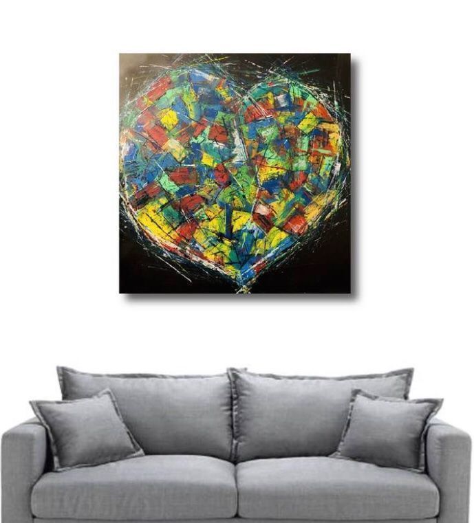 Dipinti: POSITIFF ART: Multicolor abstraktes Bild Quadro ASTRATTO – Nuovo e nell'imballaggio originale da Rovio venduto da POSITIFFARTandPLANTS 1