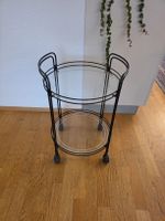Servierwagen schwarz Metall Glas 
