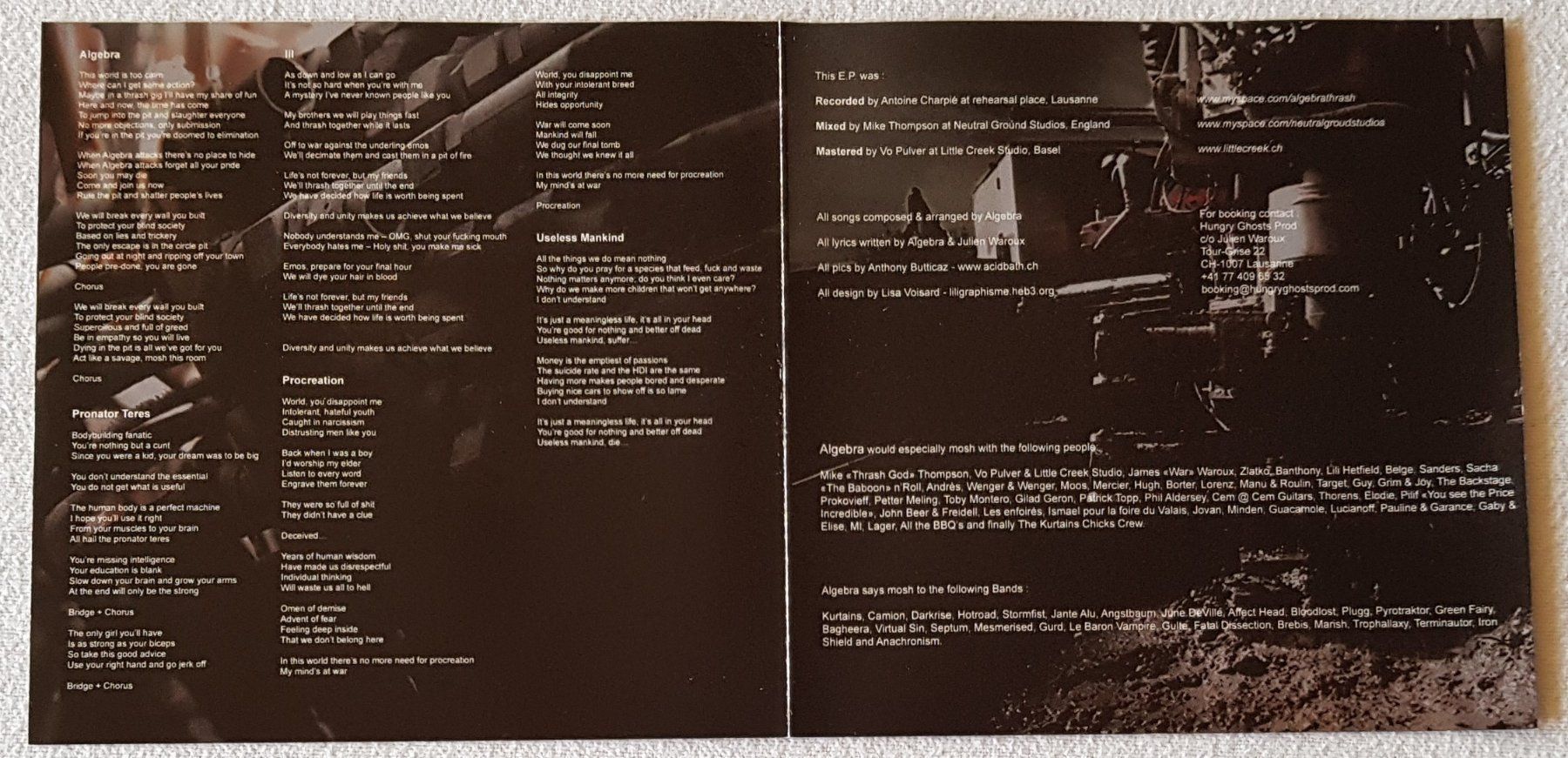 CD: Algebra - Procreation - CD - 2009 - Switzerland First Press – Usato da Uster venduto da Zardodel 4