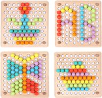 Clip Perlen Puzzle Brettspiele Montessori Holz Spielzeug