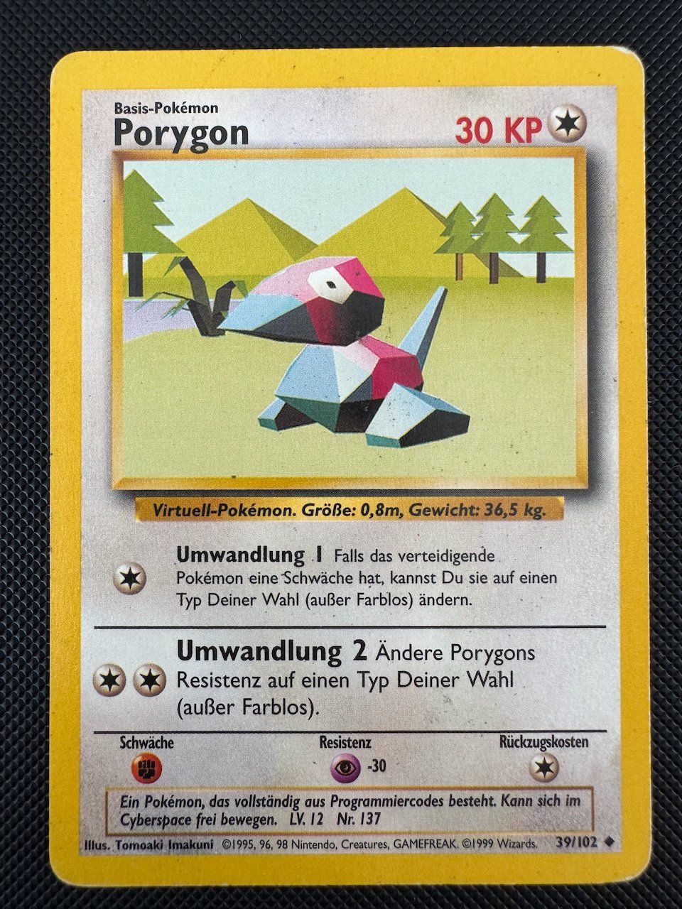Pokémon Carte collezionabili: Porygon Pokémon Base Set DE 39/102 – Usato da Dübendorf venduto da d_h_dlr5
