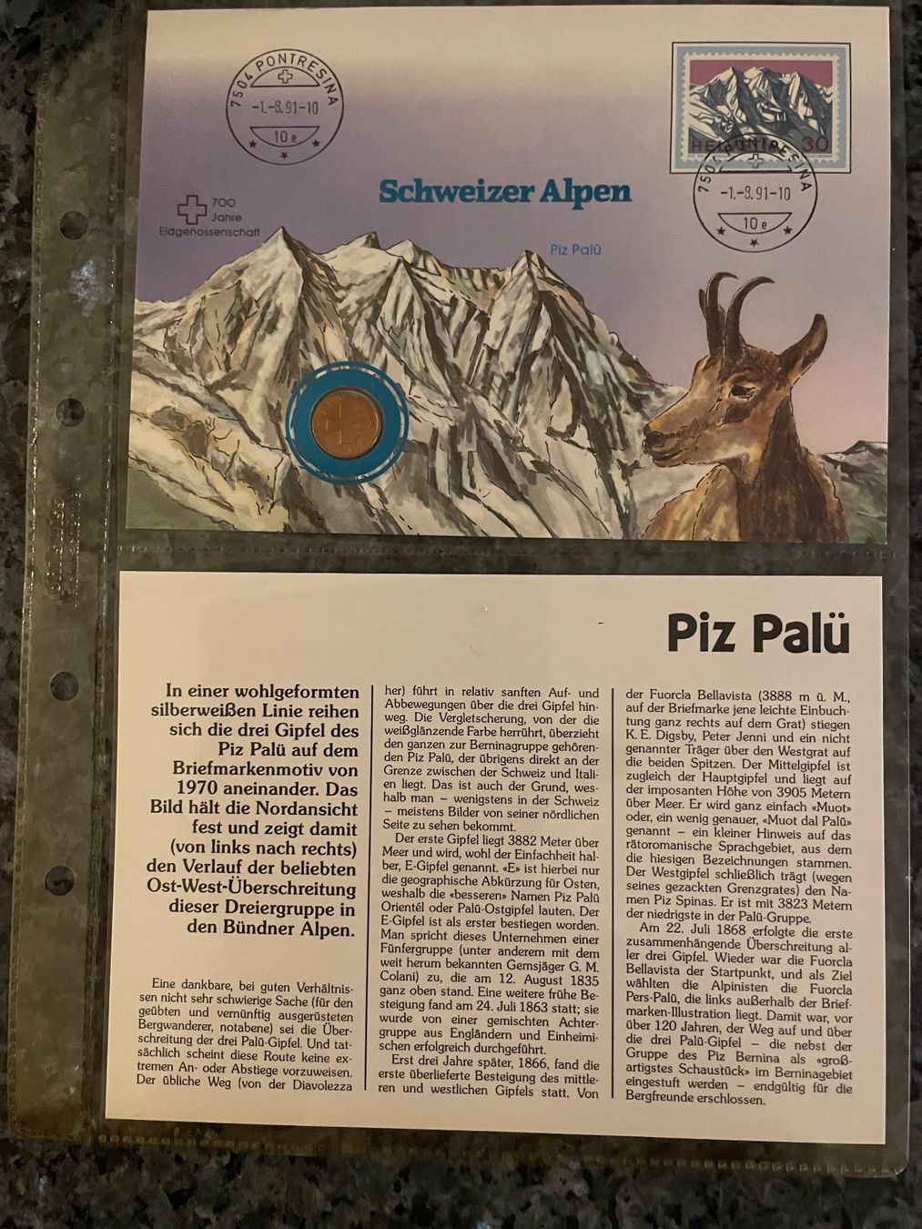 Alle Münzen: Numisbrief Piz Palü – Neu (gemäss Beschreibung) aus Schlossrued von Julio25