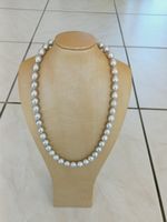 Graue Perlen Halskette,  Mit Silber Magnetverschluss 47cm