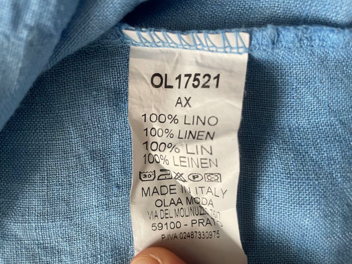 Camicette: Leichtes blaues Leinen-Oberteil – Usato da Zürich venduto da Maggi1980 2