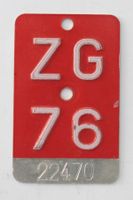 Velonummer ZG 76