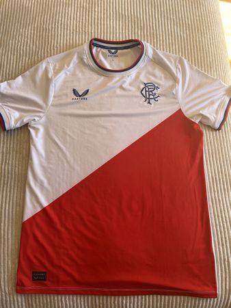 Fussballtrikot Glasgow Rangers Castore weiss rot Grösse L