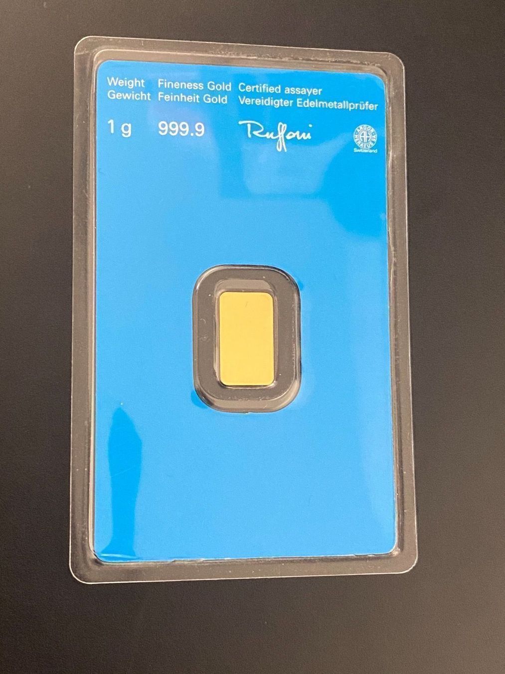 Metalli preziosi: Goldbarren 1 g Kantonal Bank – Nuovo e nell'imballaggio originale da Untersiggenthal venduto da byiggy 1
