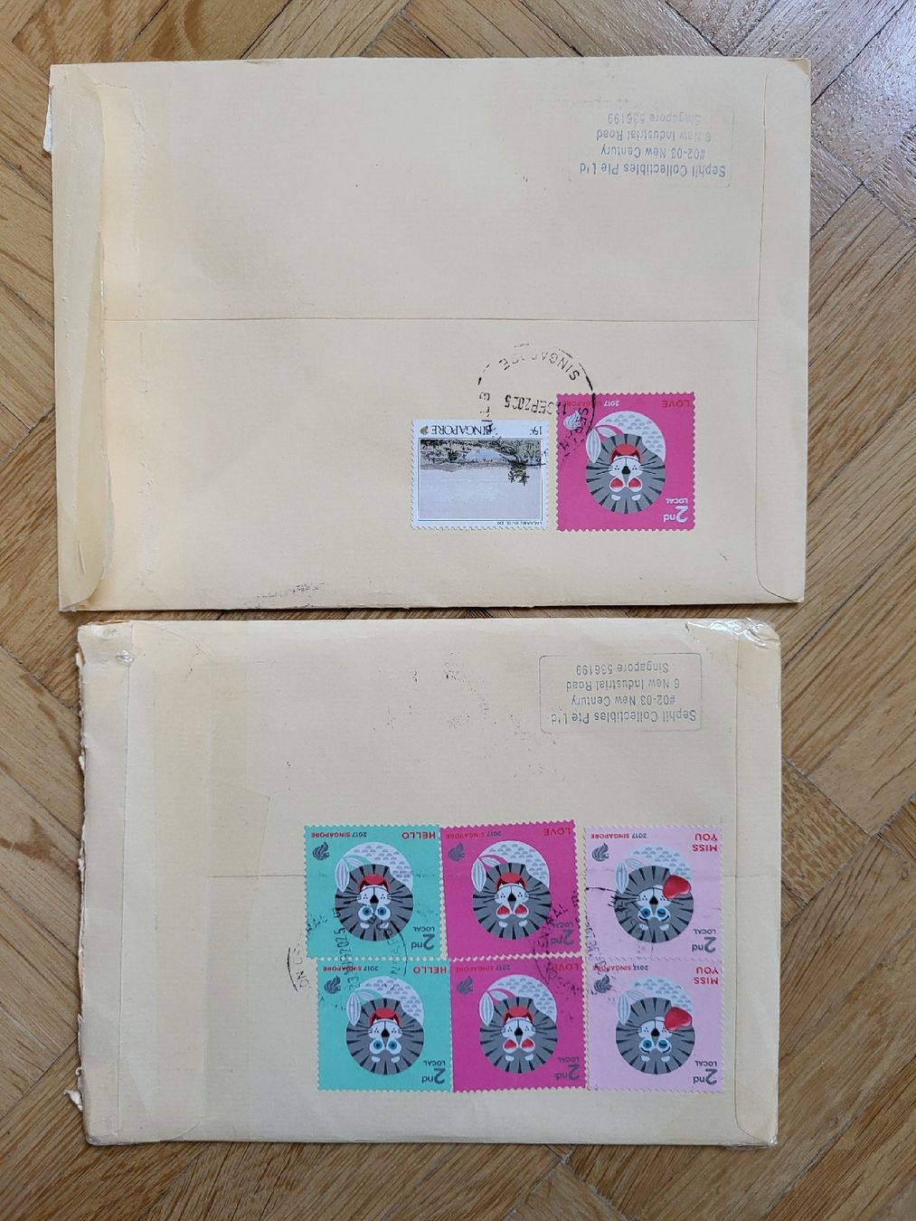 Alle Briefmarken: 2017/20, Singapur  - 2 schöne Briefumschläge – Gebraucht aus stäfa von brandy66 1