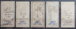 Frankreich Fiskal Marken Lot mit alten Werten XIII