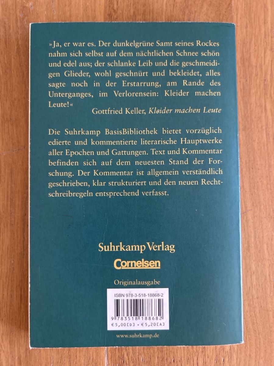 Bücher: Gottfried Keller Kleider machen Leute Suhrkamp – Gebraucht aus St. Urban von uschi73 1