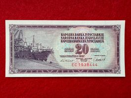 Belgrad 1981 - Jugoslawien - 20 Dinara UNC