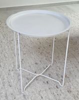 Beistelltisch rund weiss Metall 