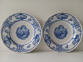 BROWN-WESTHEAD, MOORE & CO Anciennes assiettes DELFT LAND