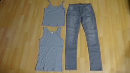 170/176 - JEAN SKINNY + T-shirt + camisole
