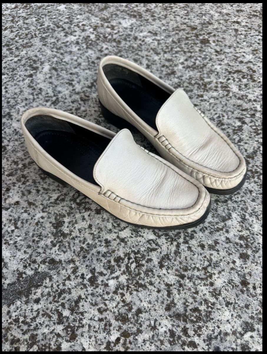 Damenschuhe: weisse Schuhe aus Leder Mokassins – Gebraucht aus Zürich von joa_7xds 2
