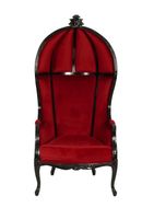 Barock Sessel gross Mahagoni schwarz/bordeaux