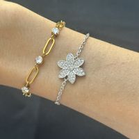 GUESS Lotus Blume Silbernes Armband 