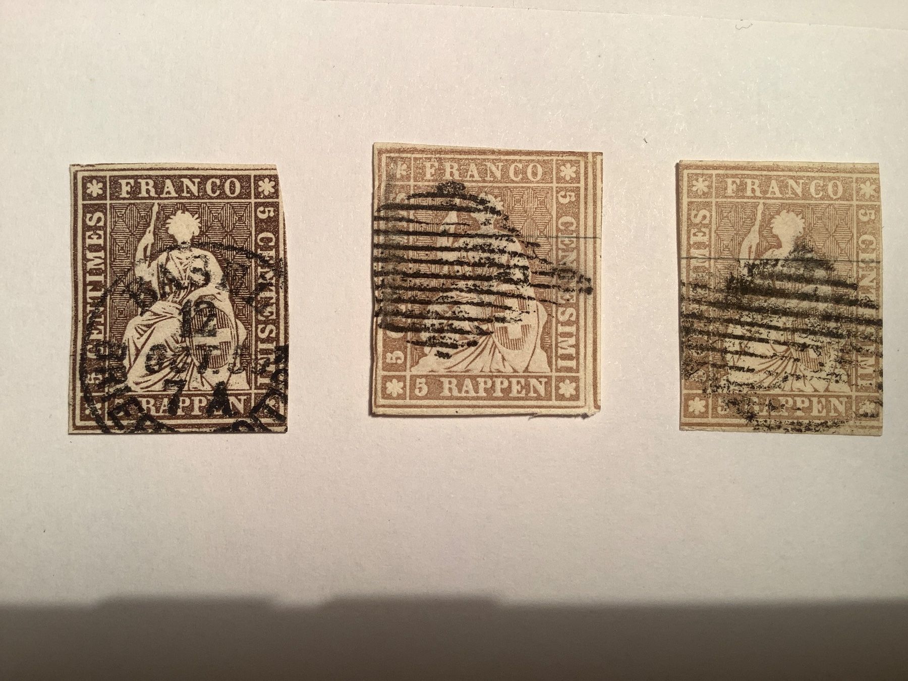 Alle Briefmarken: 6 sehr alte Schweizer Marken ab Rayon, gestempelt – Gebraucht aus St. Gallen von herbrig2 7