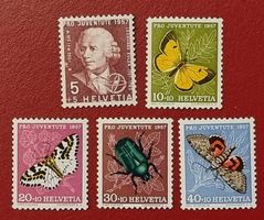 PRO JUVENTUTE SATZ 168 - 172 1957** POSTFRISCH