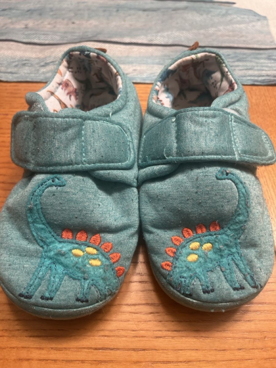 Next Schuhe für Jungen: Next Hausschuhe mit Dinosaurier, Grösse 26.5, Türkis 🦕 – Gebraucht aus Kaisten von saleforfun