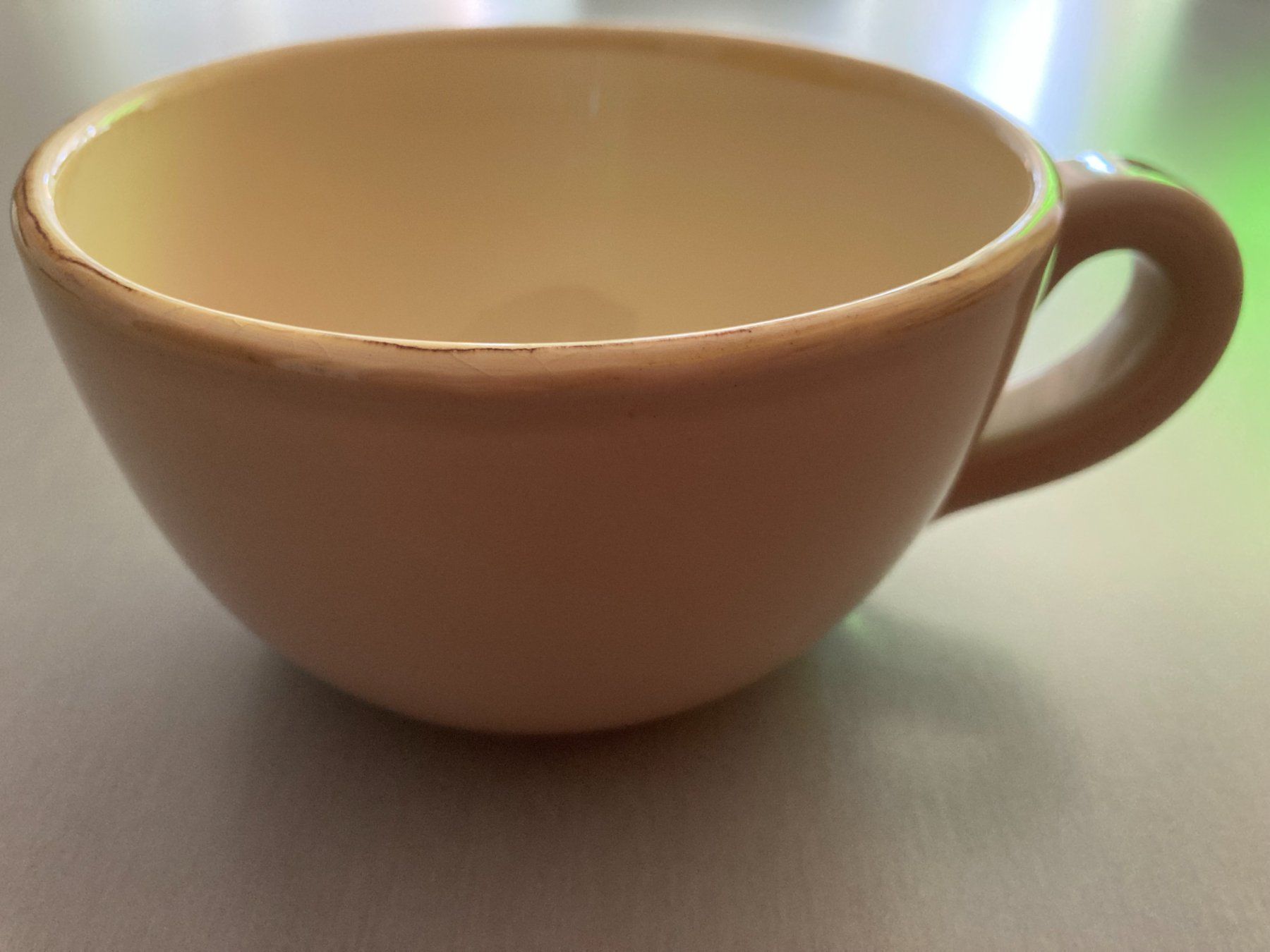 Tassen: Tasse mit Unterteller, Keramik, beige – Gebraucht aus Obfelden von miau68 5