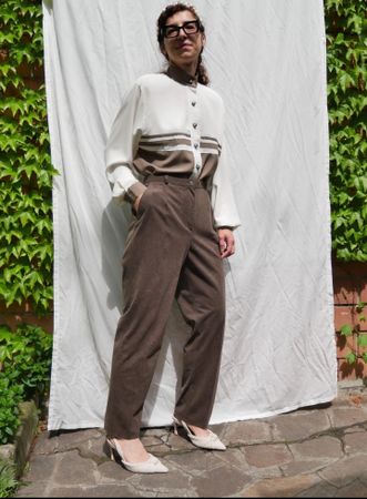 Vintage tailored high waist velvet trousers