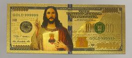 Goldene Jesus Million Dollar Note        | Bibel